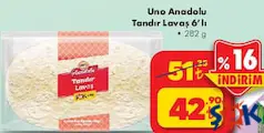 UNO ANADOLU TANDIR LAVAŞ 6'LI 282 G indirimli fiyat UNO ANADOLU TANDIR LAVAŞ 6'LI 282 G fiyat ve kampanya bilgisi